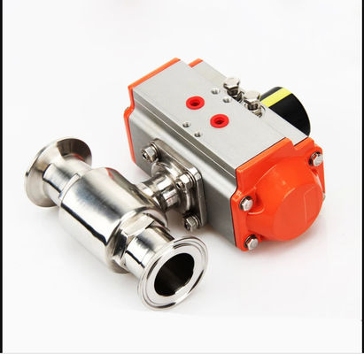 Válvula de bola pneumática sanitária OD do produto comestível 32mm com selo de PTFE