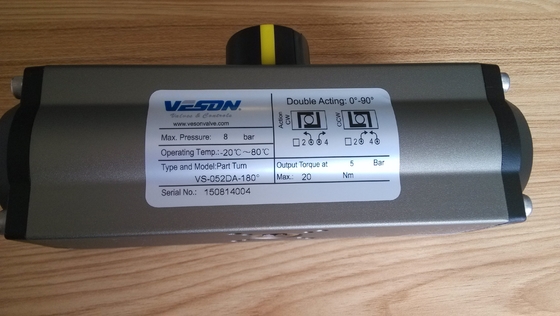 Automatização Industrial Pneumático Rack And Pinion Actuator para ângulo de rotação 0-90 graus