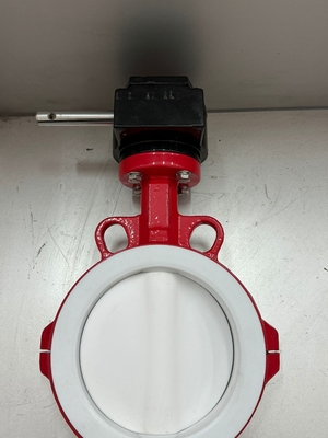 PFA revestido e PTFE revestido válvula de manteiga BFV tipo flanges Wafer Válvulas borboleta Pneumático On Off Valve