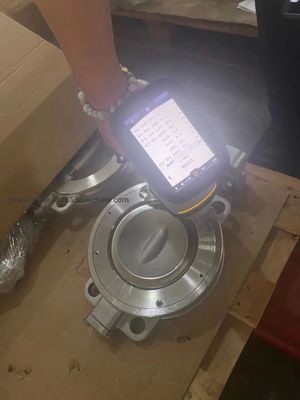 Valva de borboleta pneumática tipo flange assento metálico de alta pressão