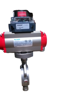 Válvula borboleta pneumática de alta pressão de 8 polegadas com vedação metálica