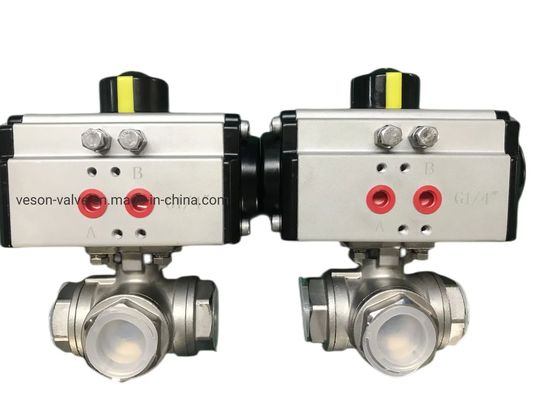 2-PC Flanged End Pneumatic Actuated Ball Valve with ISO5211 Standard for DN15-DN300 Industrial Applications