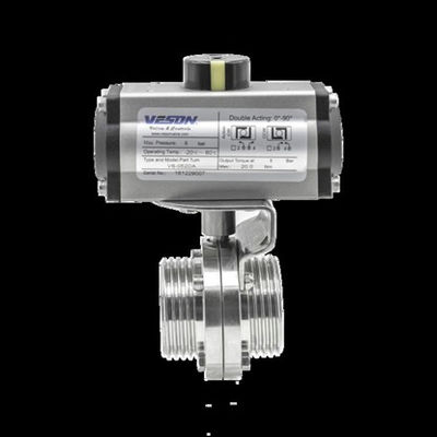 Pneumatic Ball Valve with Tri Clamp Connection Fireproof and Long Life Span for Industrial Usage