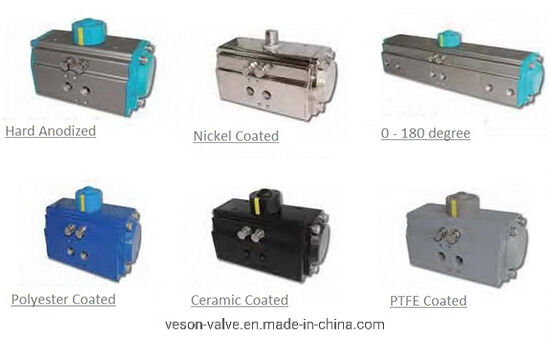 Válvula de esfera flutuante de passagem total em aço inoxidável 316 com atuador pneumático e conexão flangeada