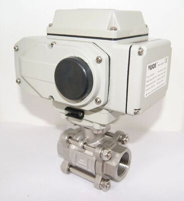 Válvula de Esfera Atuada Elétrica com Extremidade Rosqueada de 3 Peças, Classificação de Pressão PN1.0-32.0MPa e Conformidade com a Norma ISO5211