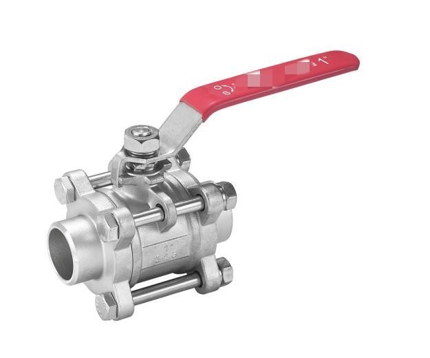 1000 WOG 3 peças 316 aço inoxidável Socket Sold Ball Valve com alça de bloqueio