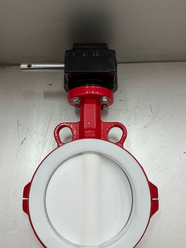 PFA revestido e PTFE revestido válvula de manteiga BFV tipo flanges Wafer Válvulas borboleta Pneumático On Off Valve