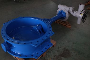 O tipo dobro válvula da bolacha da flange de borboleta pneumática atuou