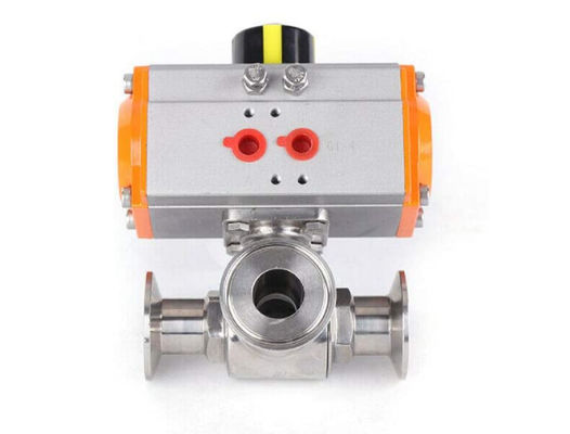 A válvula de bola pneumática 250mm da braçadeira do tipo três de SS304 T encapsulou