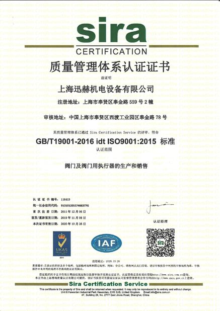 China Veson Valve Ltd. Certificações